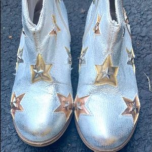 Kids boots, silver with gold stars by Nina